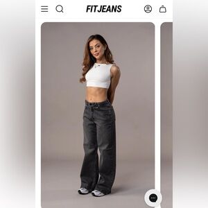 FITJEANS XL high waisted baggy grey stretch jeans